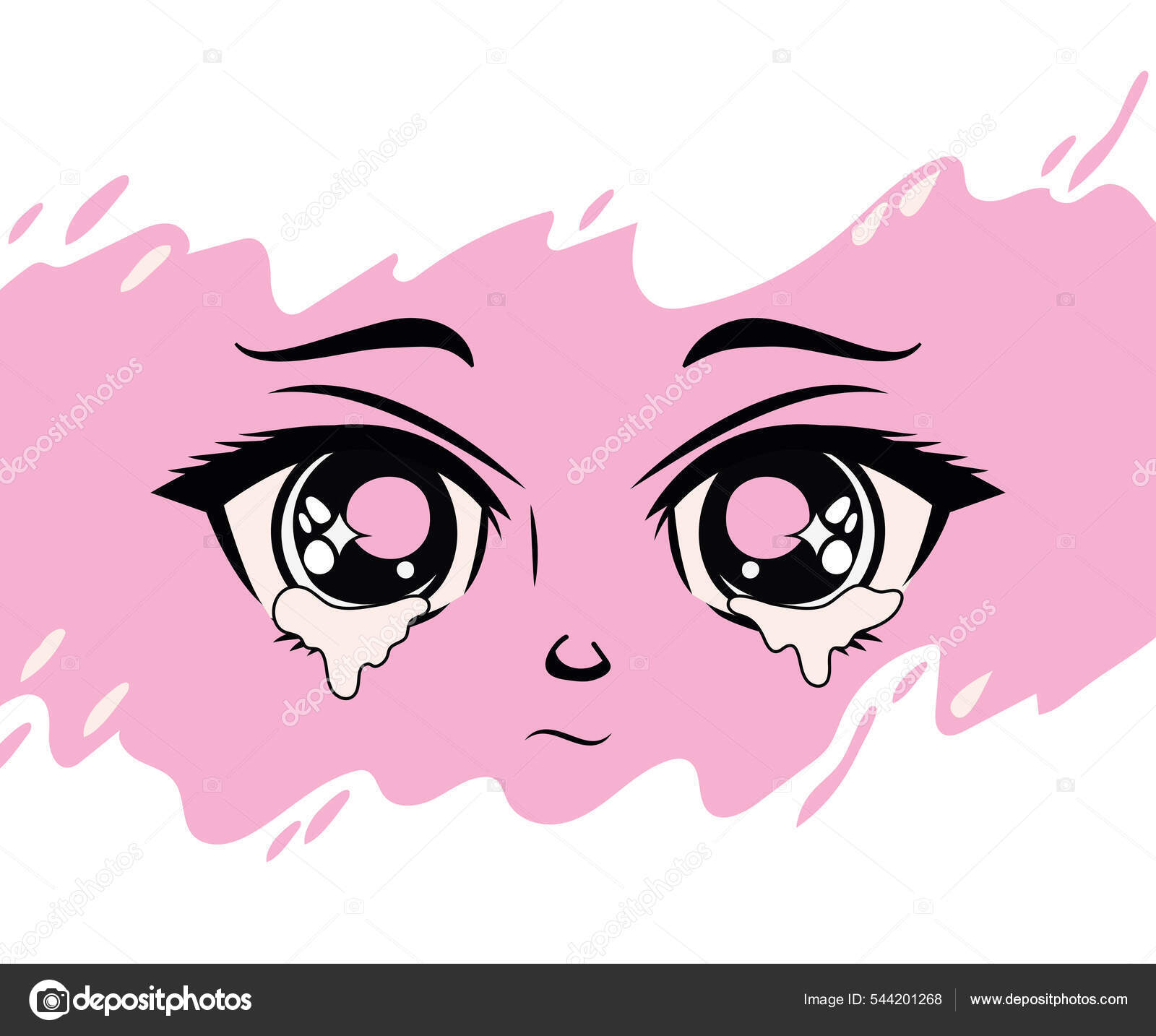 Olhos de anime chorando imagem vetorial de grgroupstock© 544201268
